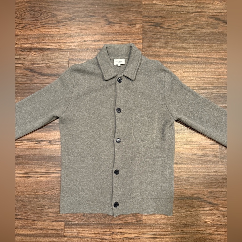 Octobre Editions Roman Merino Wool Cardigan. Size Medium